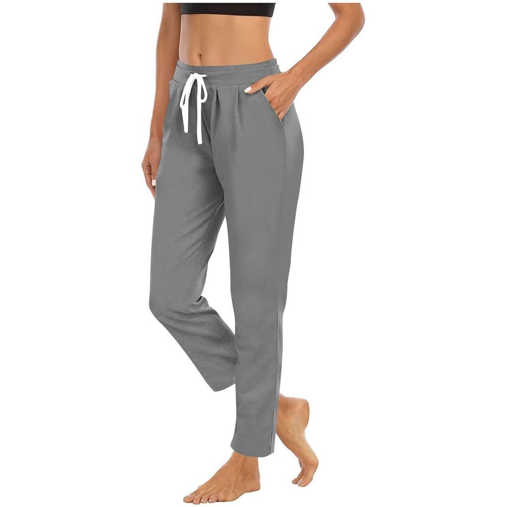 Yoga Pants Women High Waist Straight Leg Joggers Lightweight Hiking Casual Athletic Workout Trousers with Pockets