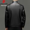 Pierre Cardin Men's Stand Collar Genuine Lambskin Leather Jacket
