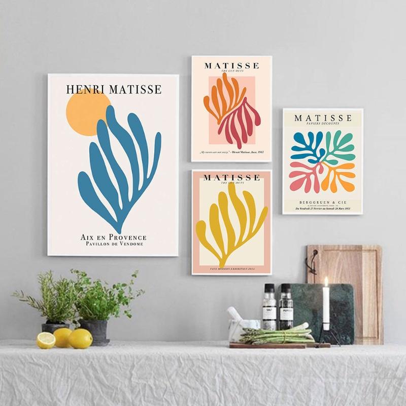 

Скандинавский Матисс Цветок Абстрактный Тропическое Растение Холст Картина Картина Ядро Украшение гостиной Масляная живопись Диван Фон Настенная роспись