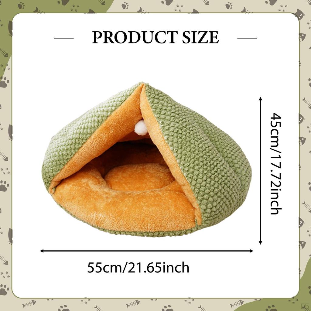 Pet Cave Bed Cat Portable Winter Warm Cozy Thicken Puppy Kennel for Indoor Cats Accessories