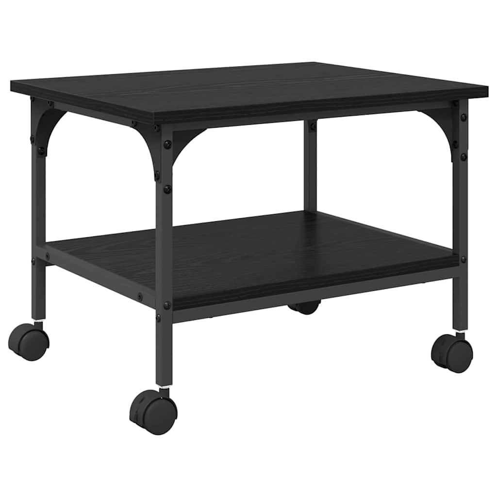 Printer Stand Black Oak Effect 50 x 40 x 38 cm