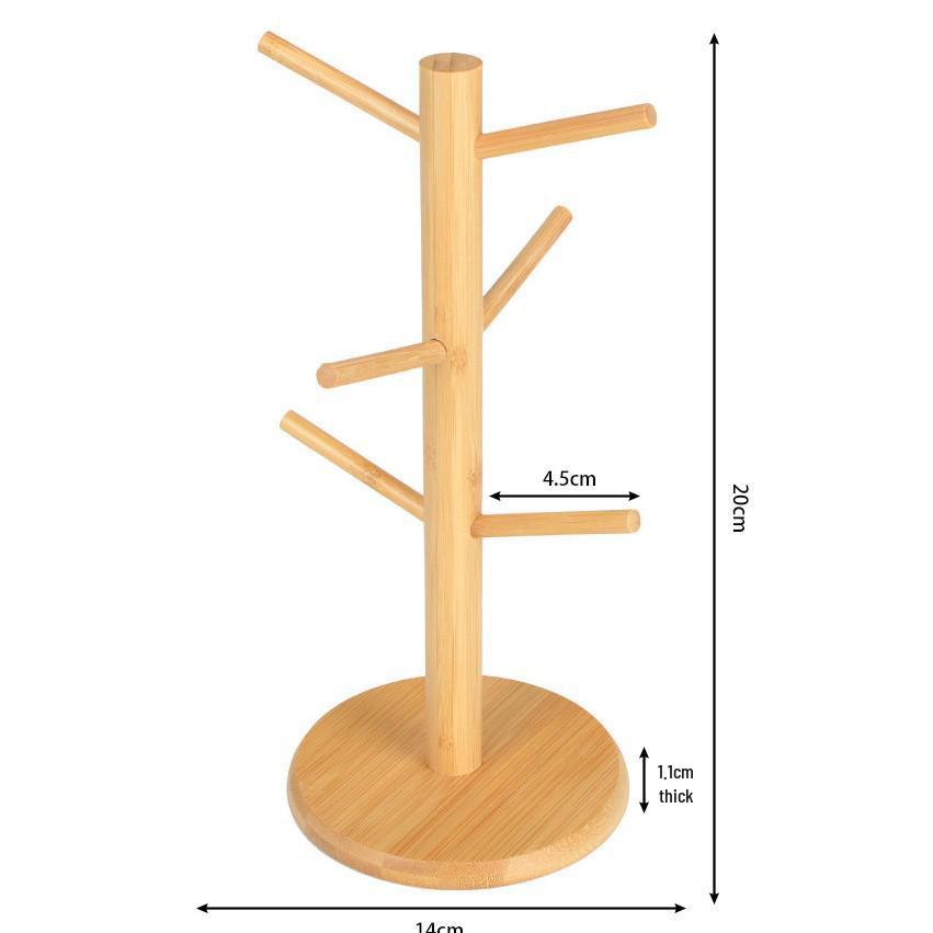 Natural Bamboo Cup Holder: Self-Pickup Rack for Household Water Cups, Mugs, and Storage.