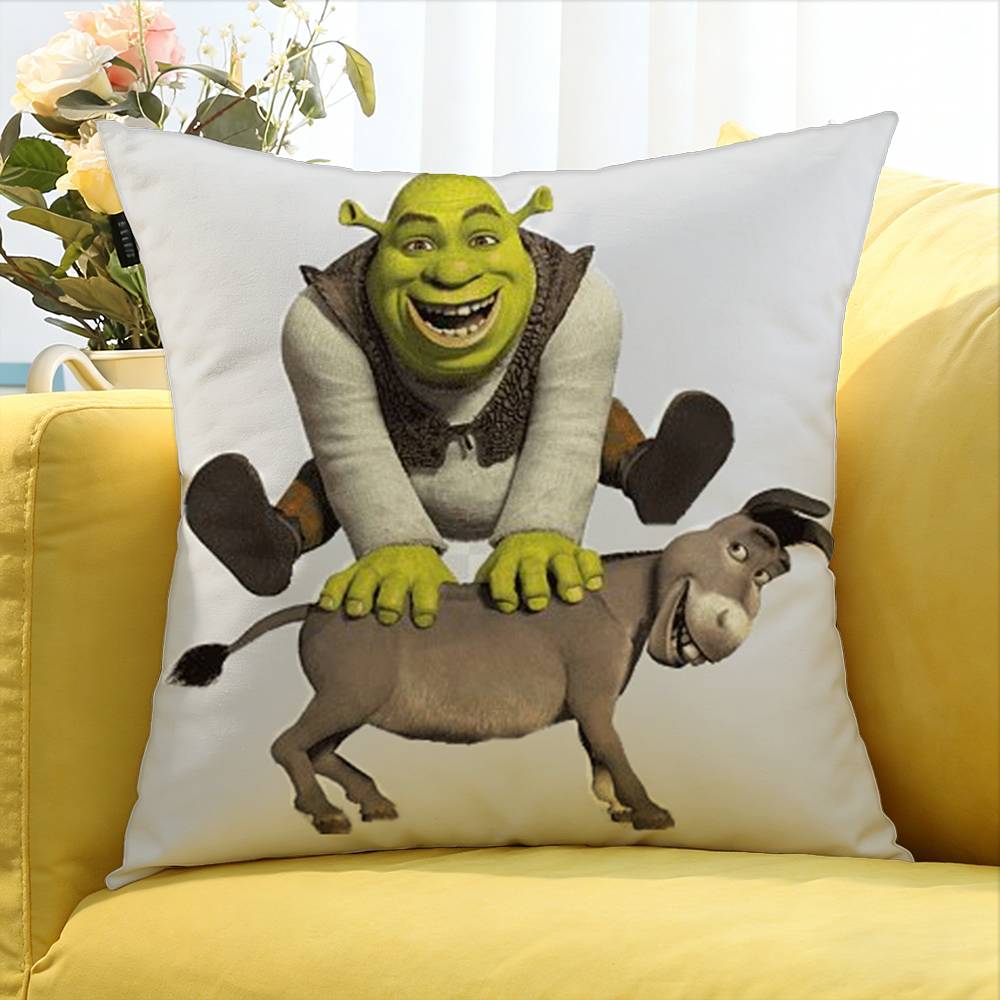 Cartoon S-Shrek Movie Various Sizes Square Pillow Case For Car Home Bedchamber Decor