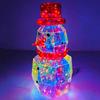 LED Prismatic Iridescent Snowman Ornaments USB Powered 3D Light Up Snowman Colorful Christmas Night Light for Home Party