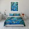 Cute Panda Floating Decor Set Soft Comfortable Duvet Cover Bedding Set Included 1*Duvet Cover & 2*Pillowcases gift