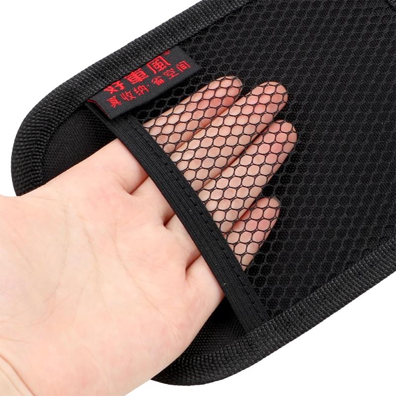 Small Car Net Pocket Leather Oxford Fabric Mesh Bag  Coins Keys  Storage Net Bag Car Interior Organizer Stowing Tidying