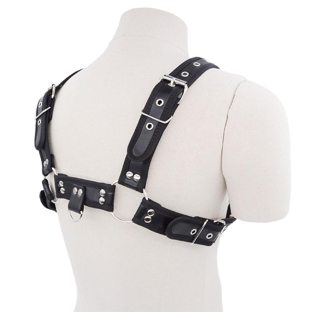 SM Cool Men's Clothes Binding Leather Sexy Clothes Stage Performance Toys Binding Clothing Armor