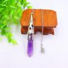 Amethyst Six-Sided Pillar Bullet Pendant Necklace for Women