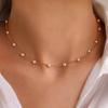 Kpop White Imitation Pearl Choker Necklace Bracelet Set For Women Vintage Silver Color Beaded Neck Chain Bridal Jewelry Gifts
