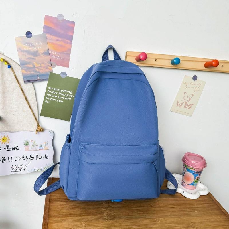 Student School Bag Korean Version Ins Large Capacity Light Canvas Backpack Girls' College Style Small Fresh Class Backpack