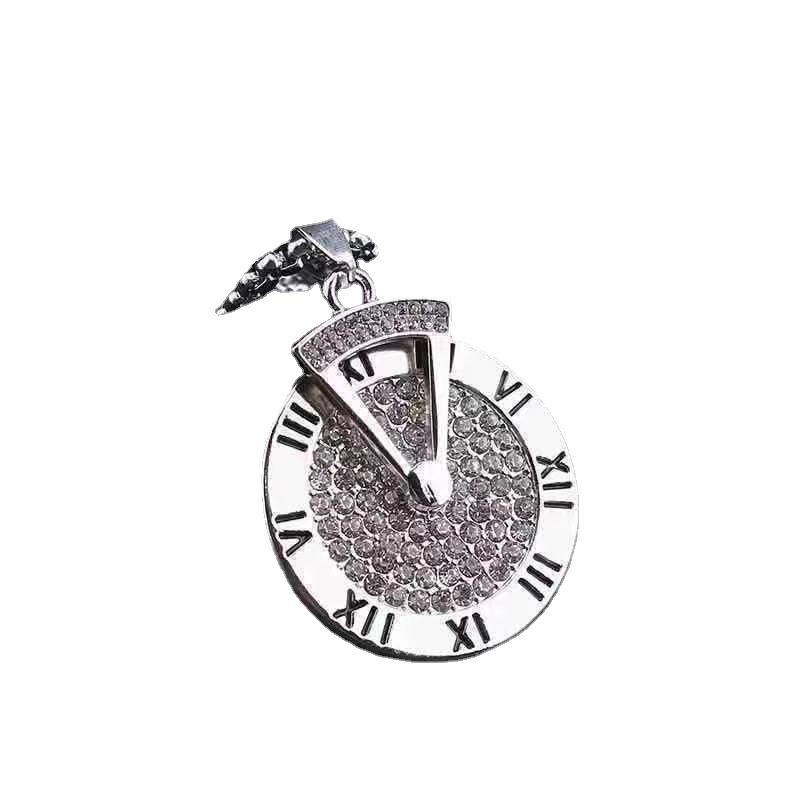 Ins Trendy Women's Roman Numeral Time-traveling Long Necklace Men's Chain Accessories Simple and Versatile Can Be Rotated