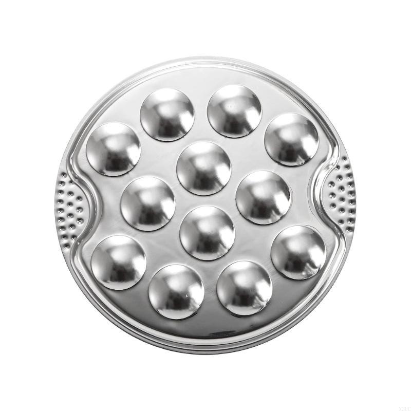 

Metal Seafood Utensils Stainlesss Steel Escargots Dish and Tongs Set Snail Bakings Plate with Clamps Kitchenwares X3UC