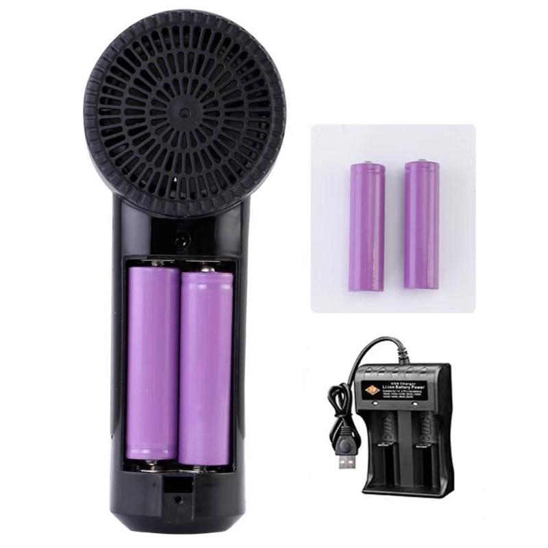 Mini vzduchový ventilátor Air Blower 12V dobíjecí fén 2x 1500mAh baterie