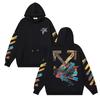 1303 Off-White 2025 Autumn/Winter New Graffiti Paint Pattern Printed Hoodie for Men and Women