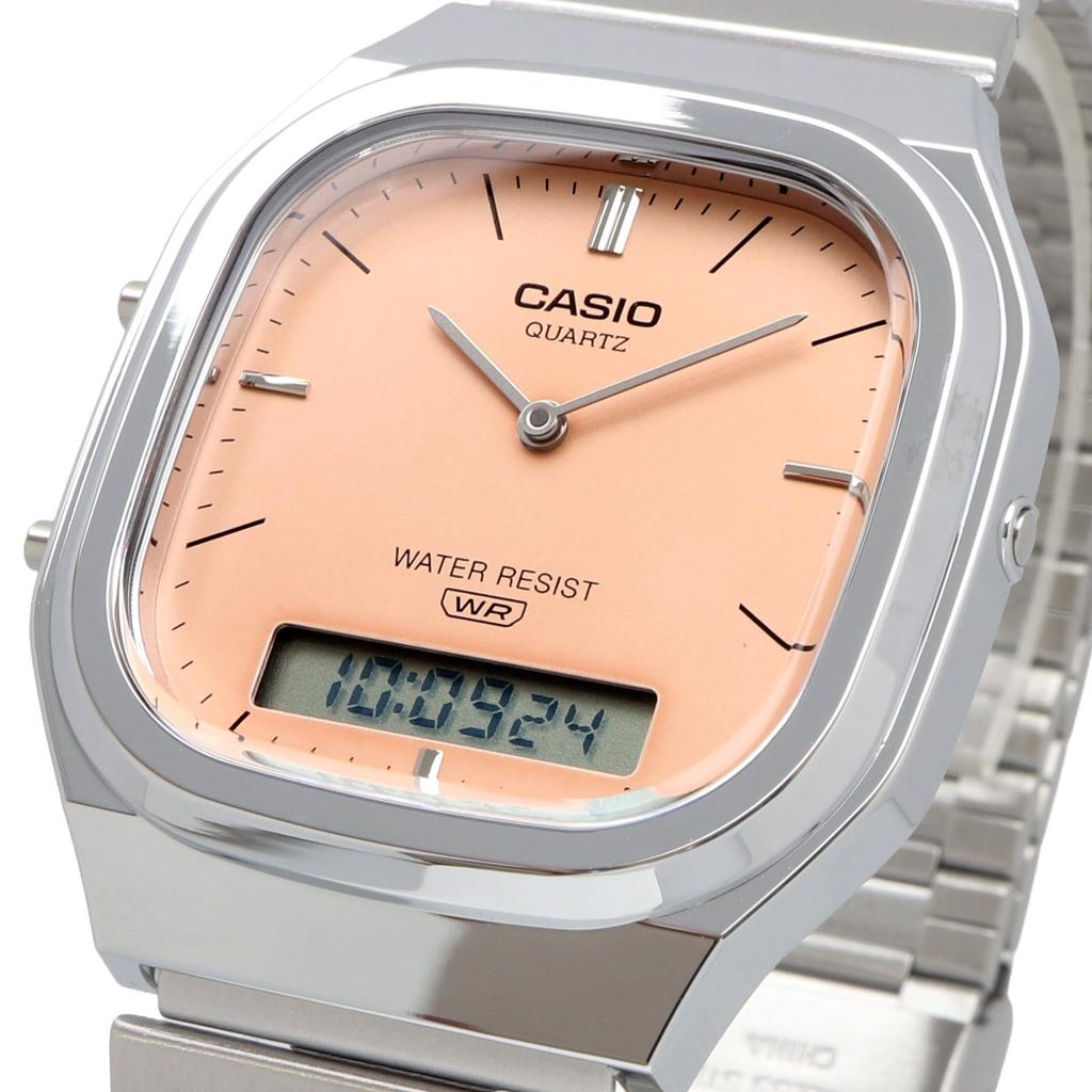CASIO Quartz Watch Edgy Collection Unisex Dual Time Pale Orange Overseas Model [Casio] Analog-Digital AQ-240E-4A