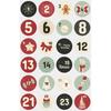 24Pcs/sheet Christmas Advent Calendar Number Sticker DIY Cookie Candy Packaging Sticker Gift Bag Wrapping Seal Dot Label