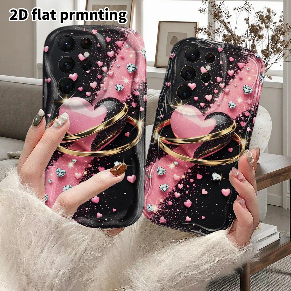 Phone Case: 2D Flat Samsung Galaxy A34 A35 M05 M06 S20 S22 S21 FE Plus 5G Protective Case, Couple Style, Double Heart, Christmas and Halloween Gift