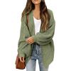 Women's Lantern Sleeve Thick Needle Cardigan New Pocket Knitted Sweater Women's Jacket