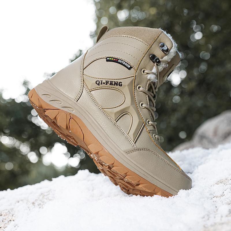 Winter Snow Boots Women Shoes Men Anti-slip High-top Plush Comfortable High-top Shoes Men Outdoor Soft Lace-up Ankle Boots Men