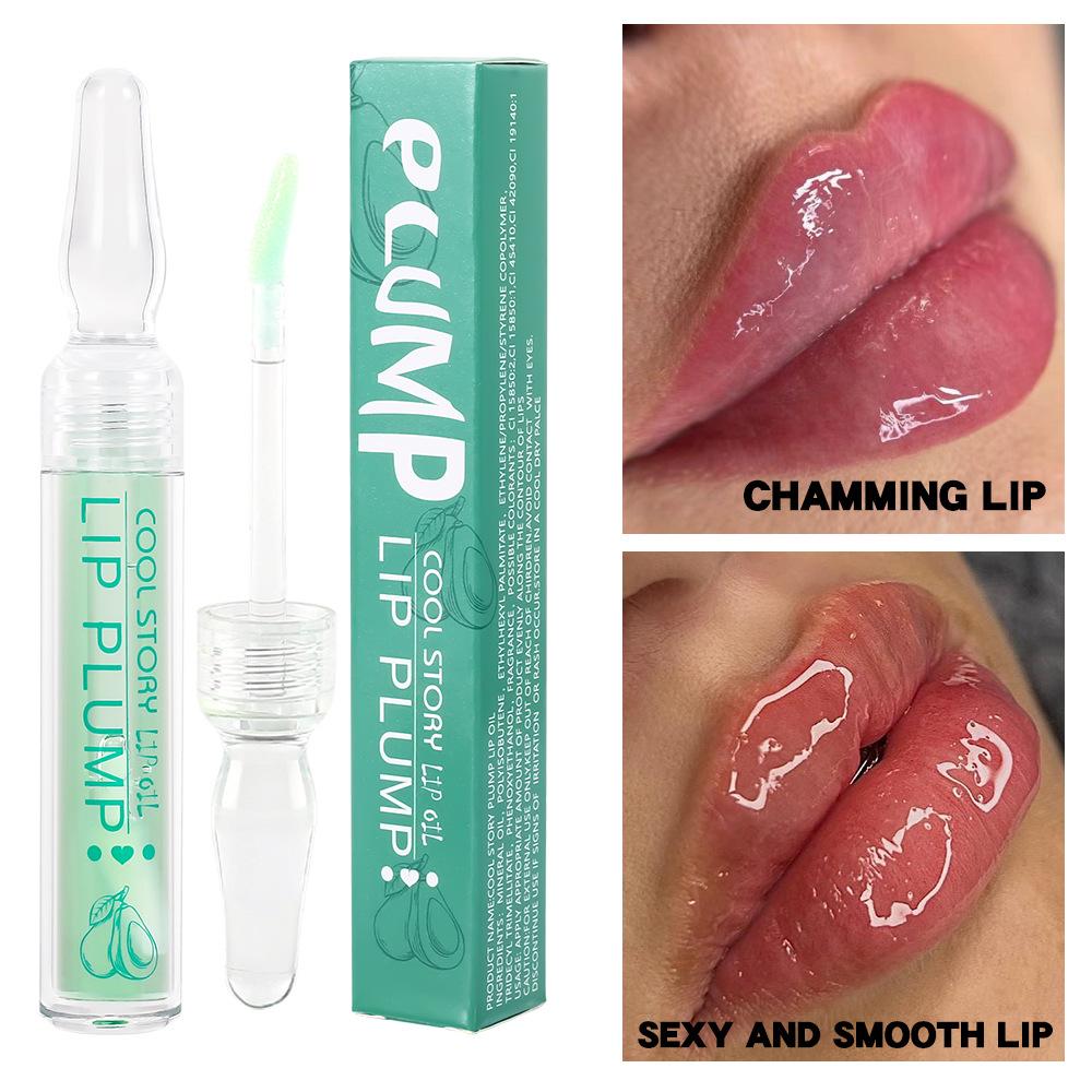 Avocadoreiches Lippenöl, feuchtigkeitsspendend, langanhaltend, feuchtigkeitsspendend, transparenter Lipgloss, Lippenpflege, wasserfestes Ampullen-Lippenöl, Lippenpflege