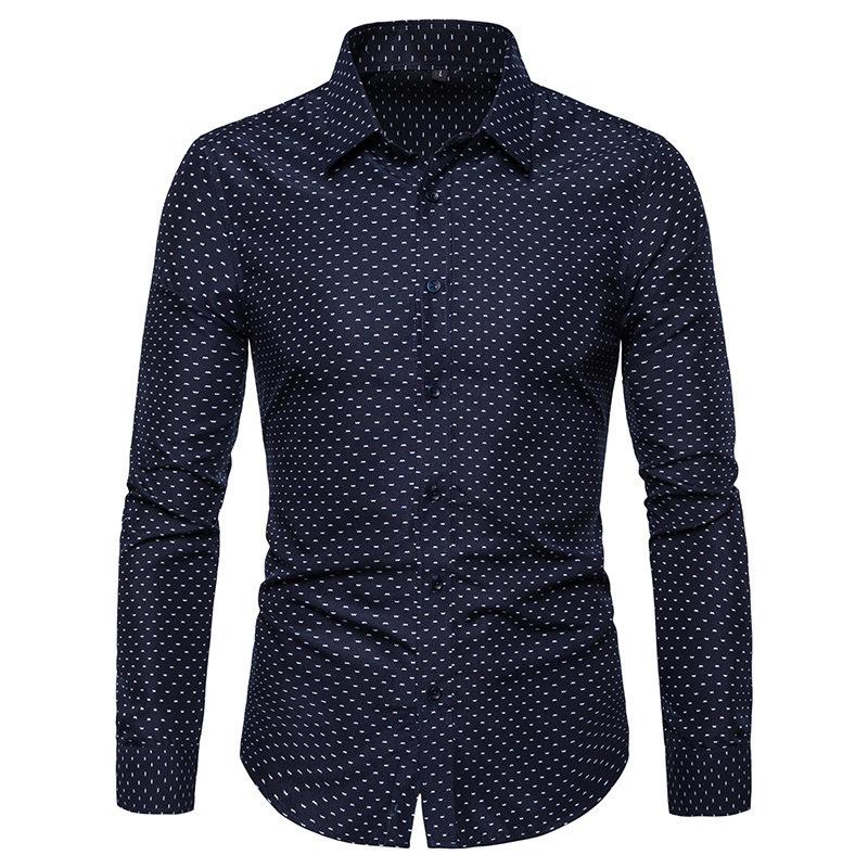 Men's Shirts Shirts Male Long Sleeve Slim Fit Business Casual Floral Man Shirt