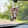 Automotive Acrylic Pendant With Cute Cat Dragging Suitcase Design Decor For