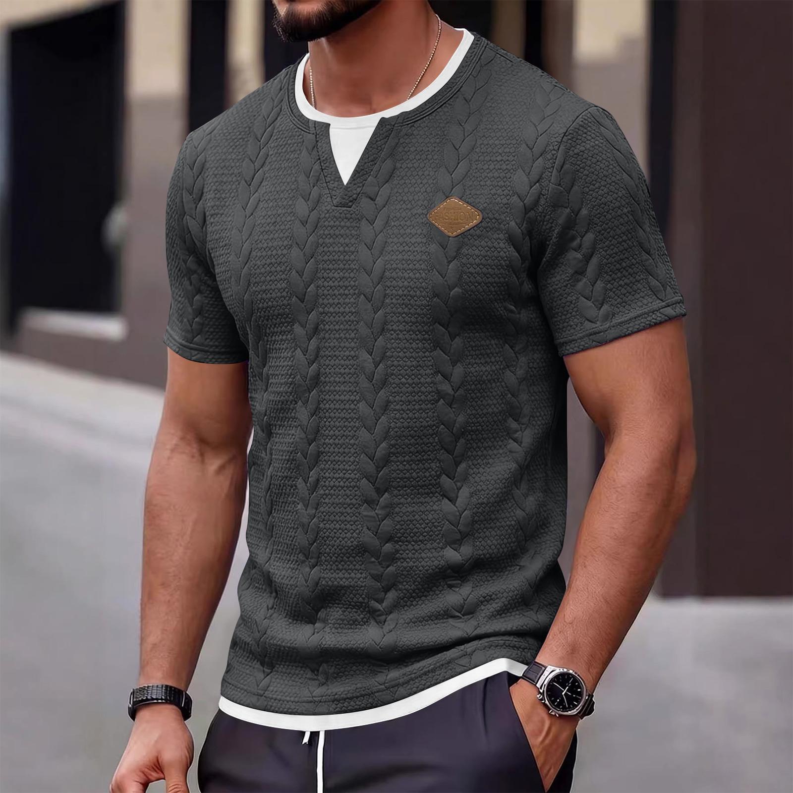 Men s Summer Short Sleeve Shirt Men s Casual Fashion Short Sleeve Shirt L