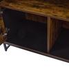 Transparent Display Cabinet Bookcase 2 Doors & 2 Drawers, Highboard Display Cabinet Wine Cabinets Living Room Dining Room Office, Vintage Brown
