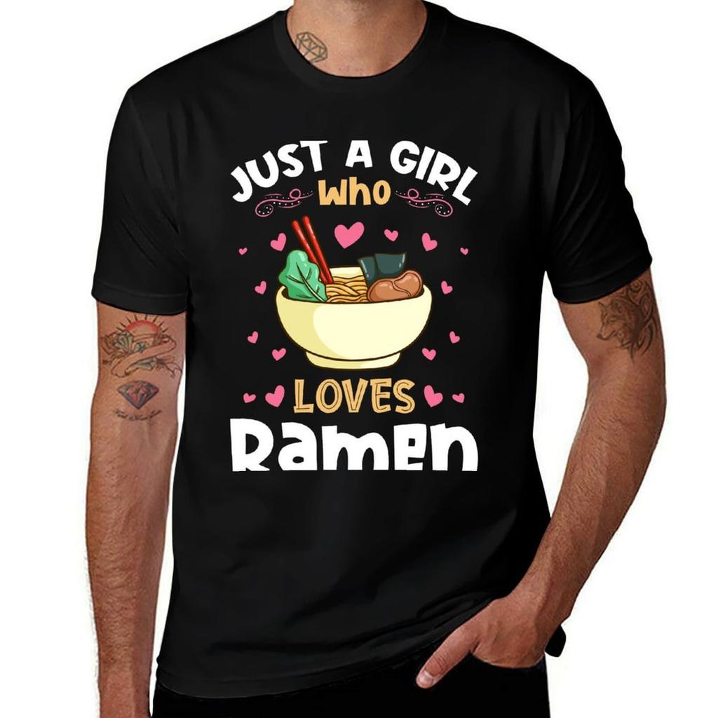 Just A Girl Who Loves Raunisex Noodles Tshirt Fashion Letter Print Tshirt