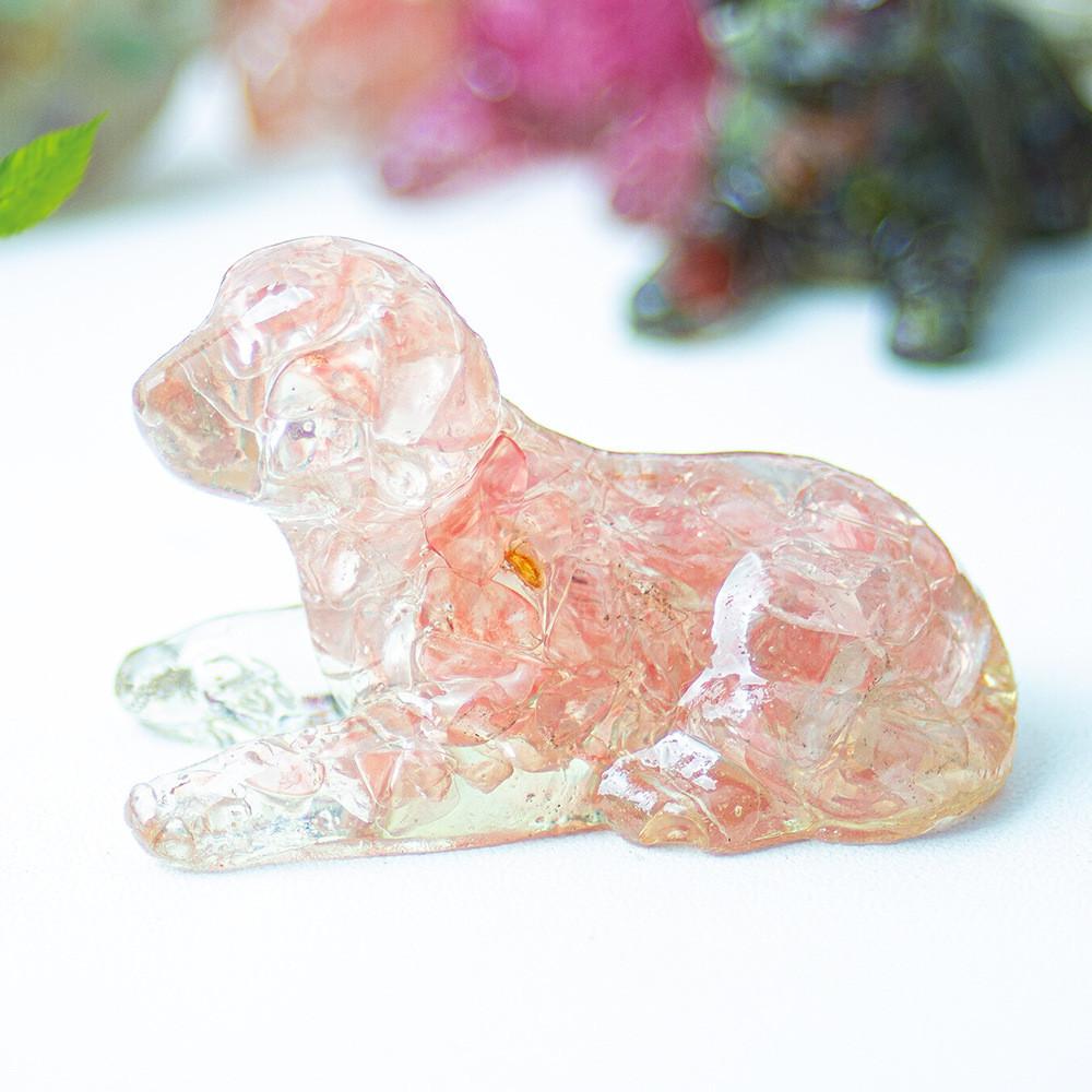 White Crystal Resin Dog Statue With Modern Design For Living Room Decor Gift