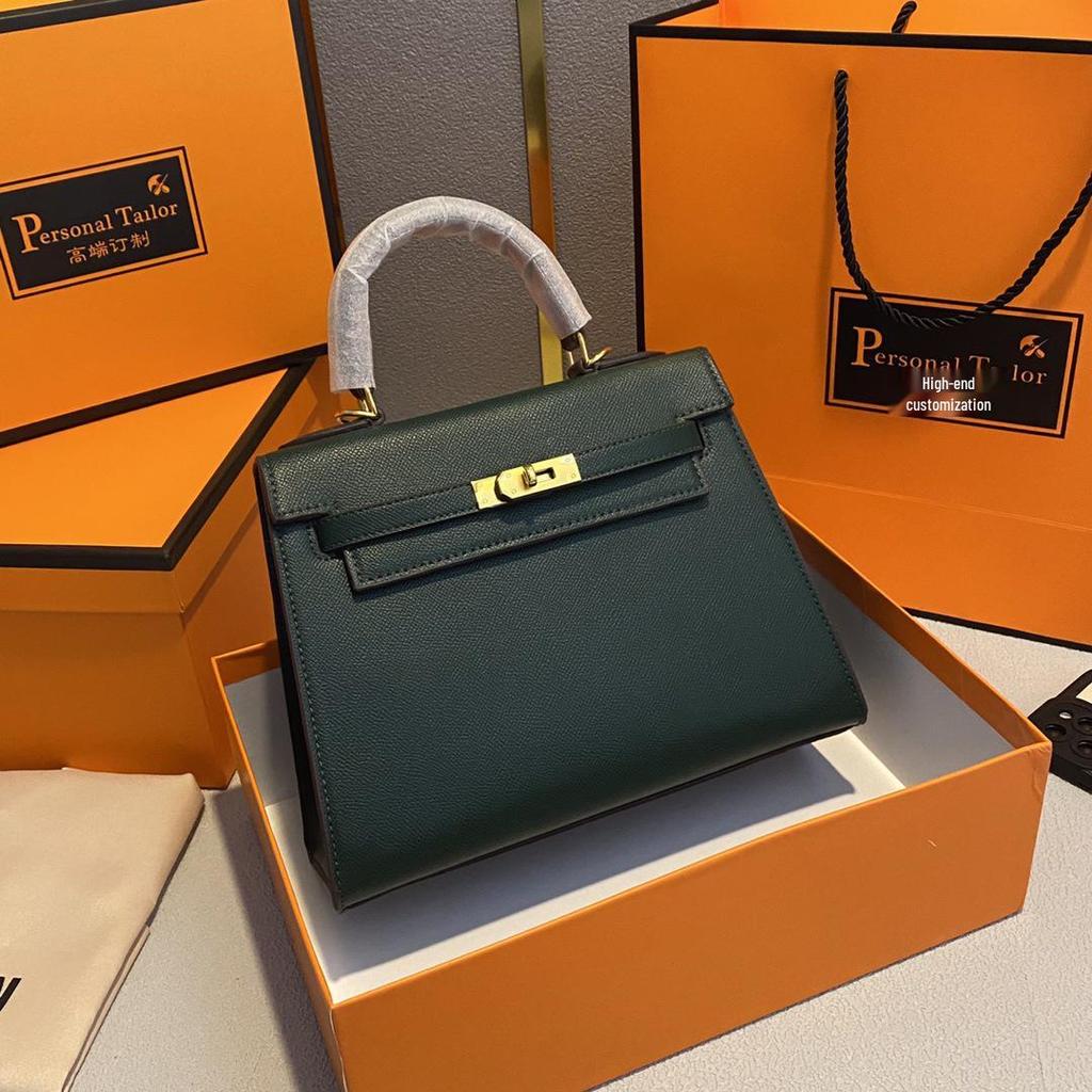 Bolso Kelly Color Caramelo: Bolso de Mano de Moda Europeo y Americano para Mujer, Bolso de Hombro Único o Cruzado de Gama Alta