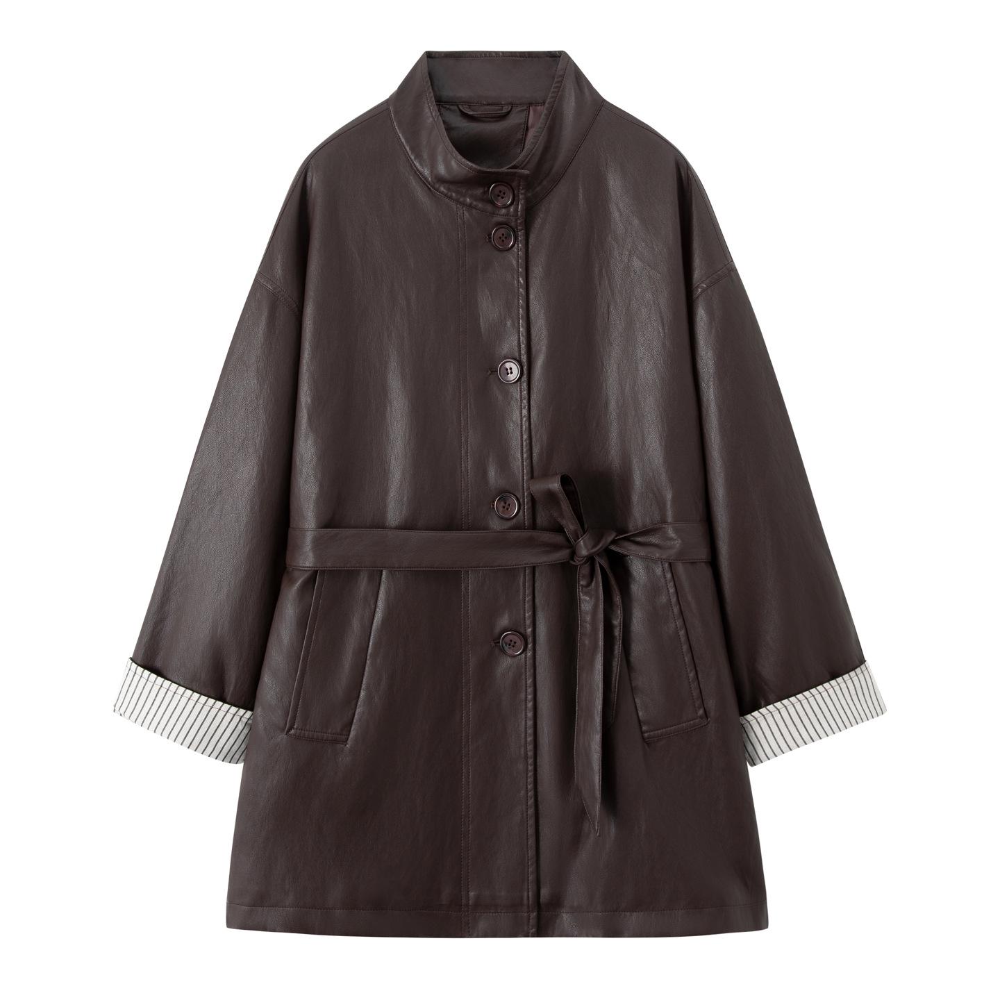 

2025 Spring/Autumn Women s Retro Plaid Coat - Medium-Length, Loose Fit L