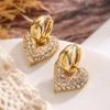 Zircon Heart Drop Earrings - Light Luxury, Simple & Versatile Design for Women