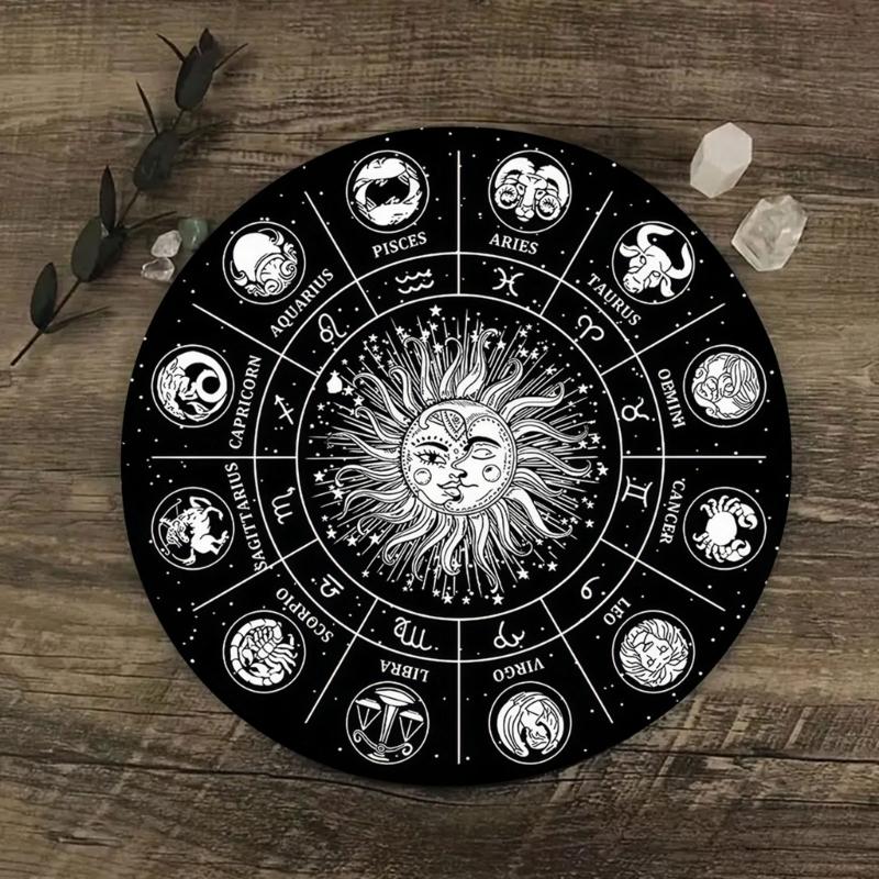 Metaphysical Message Board Mat Witchcraft Fortune Telling Altar Board Divinations Pendulum Board Round Dowsing Board