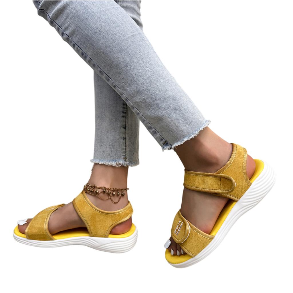 Women's Summer Platform Beach Sandals Adjustable Hook and Loop Sports Sandals Lightweight Non-Slip Sole Comfortable Fit