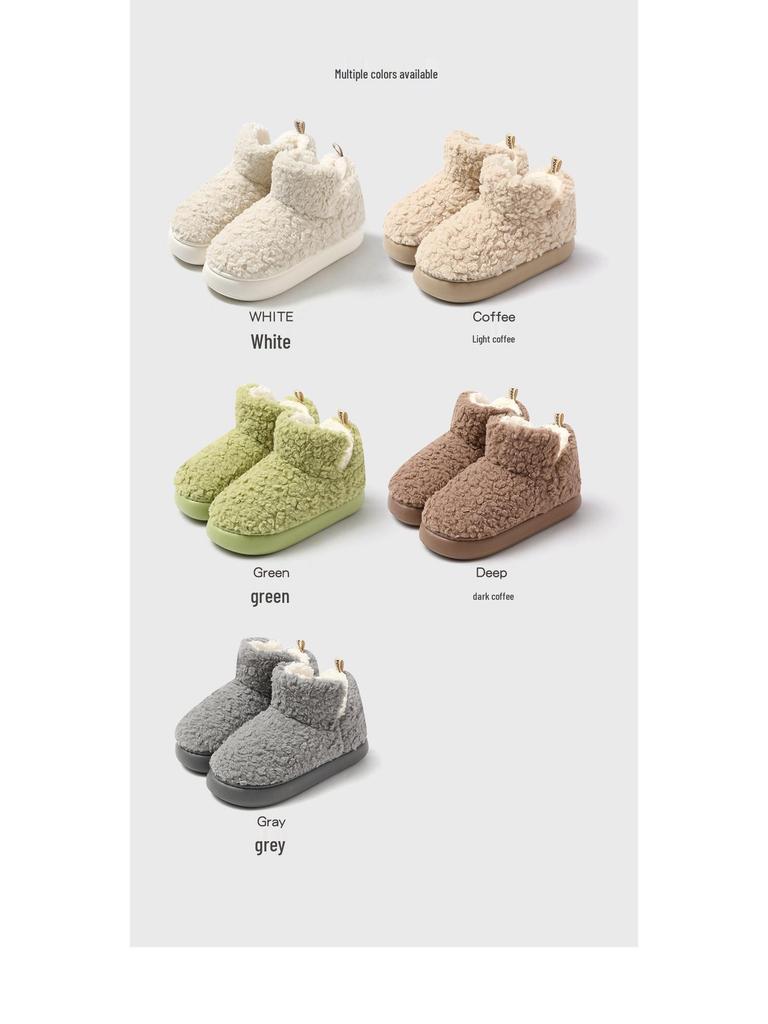 Cozy Plush Slippers: Women's & Men's Non-Slip, Thick-Soled, Velvet-Lined, Perfect for Autumn & Winter.