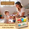 Kids Bookshelf Wooden Montessori Bookshelf with Carry Handle Toddler Picture Book Storage Rack Multi-Layer Storage Bookshelf