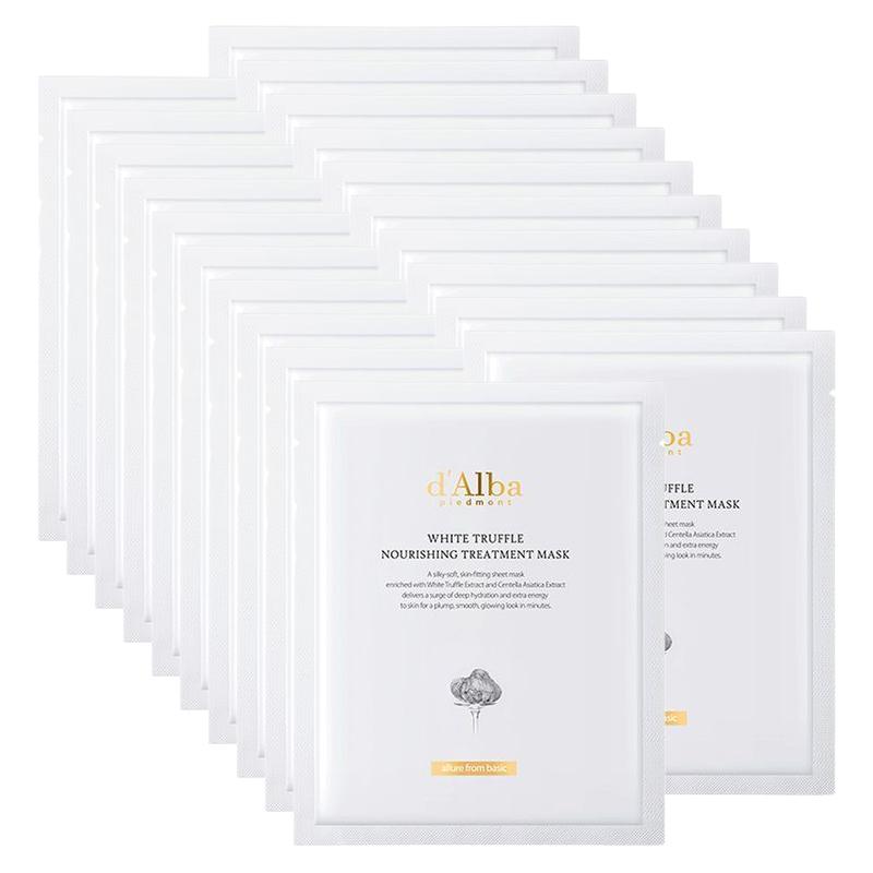 d Alba White Truffle Nourishing Treatment Mask Hydrating & Radiance Care 20 Sheets