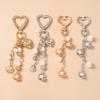 Fashion Summer Beach Shell Keychain Pearl Beaded Key Ring Pendants for Women Girls Handbag Decor DIY Key Chain Jewelry Gifts