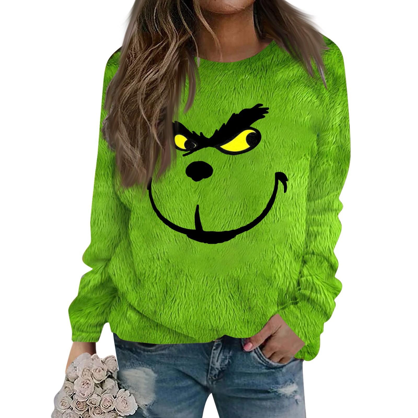 

Женская толстовка, спортивная, рождественская, фланелевый пуловер, толстовка с длинным рукавом, повседневная толстовка XXXL