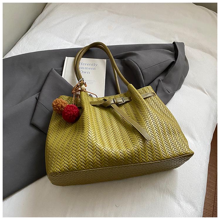 Retro Tragetasche, Unterarmtasche mit großem Fassungsvermögen, Hoher Erscheinungsgrad, Ein-Schulter-Tasche, Modische Pendler-Großtasche