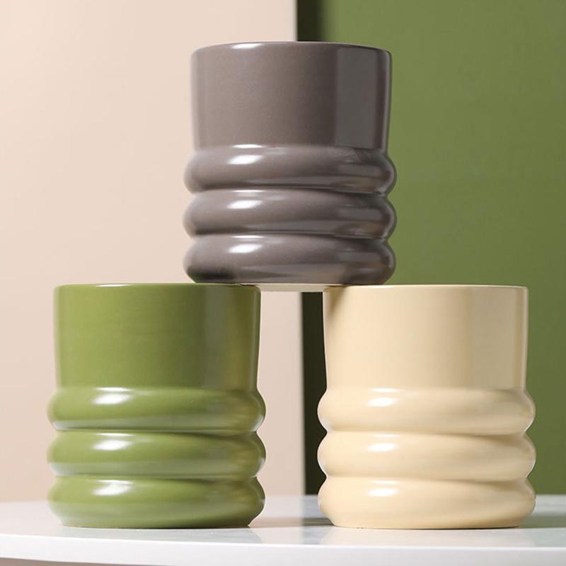 Ghiveci de flori cerc creativ, oală suculentă, vas de ceramică, decorare pentru acasă, ornamente de birou, decorare pentru grădină, vas de plante bonsai