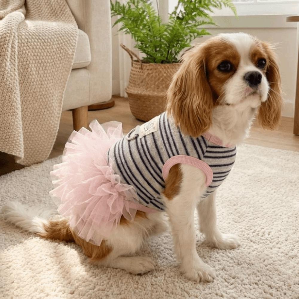 Thin Breathable Dog Cooling Vest Lace Skirt Pet T-shirt Fashion Puppy Princess Dress Small Dogs