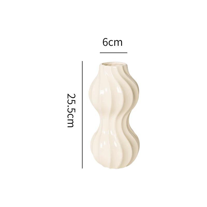 Nordic Wavy Edge Vase for Artificial Flowers - Creative Living Room Decor