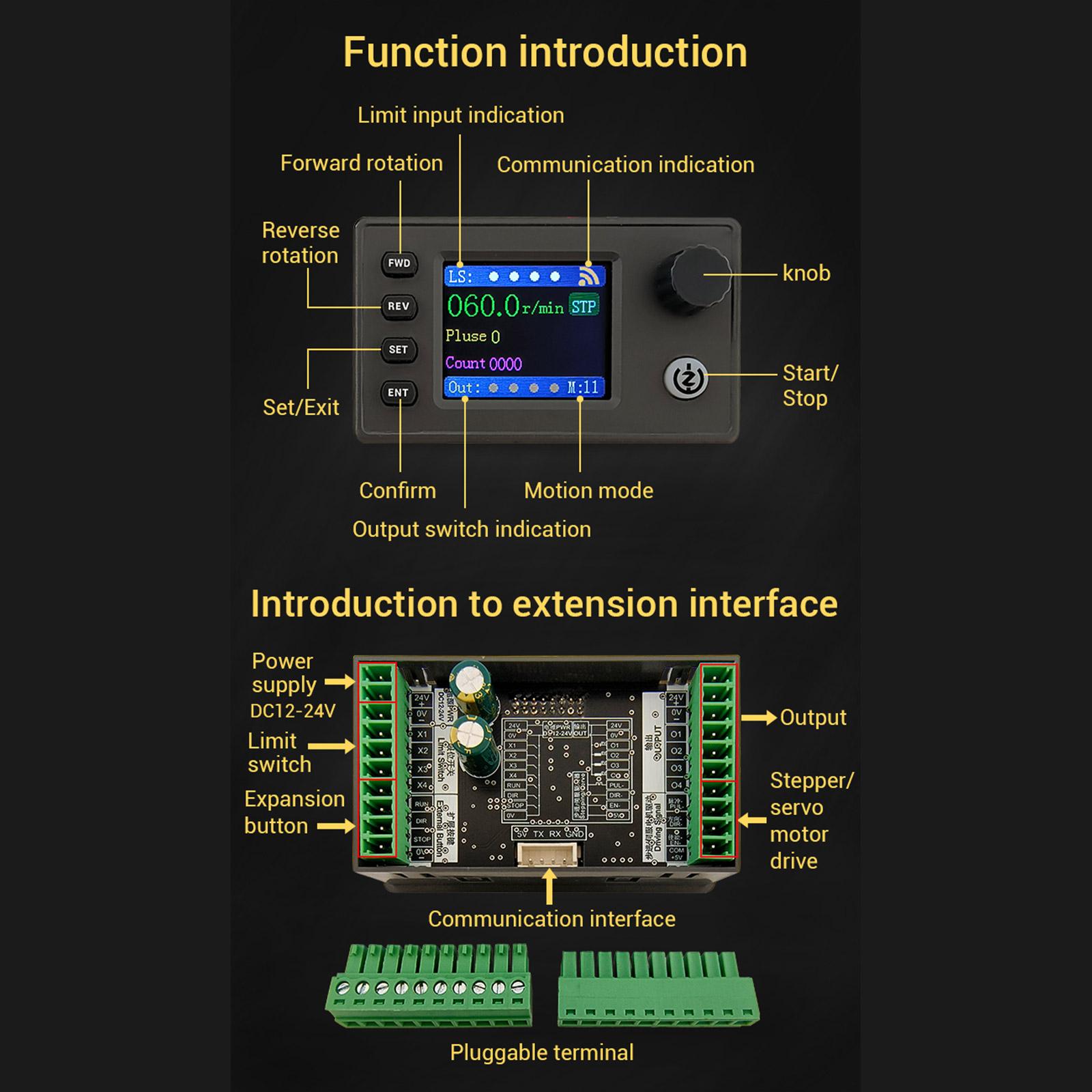 

Programmable Stepper Servo Motor Pulse Controller For Stepper/Servo Motors Featuring 4 Limit Inputs And Expansion Port 1