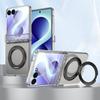 360 Grad drehbarer Metallring Magnetische Hülle für Samsung Galaxy Z Flip 8 7 6 5 4 Ständer Abdeckung Mit Glas Displayschutz