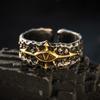 Abaddon The Despoiler Ring Warhammer 40K Black Crusade Champion Jewelry Adjustable Golden Eye Opening Ring Gothic Gaming for Men