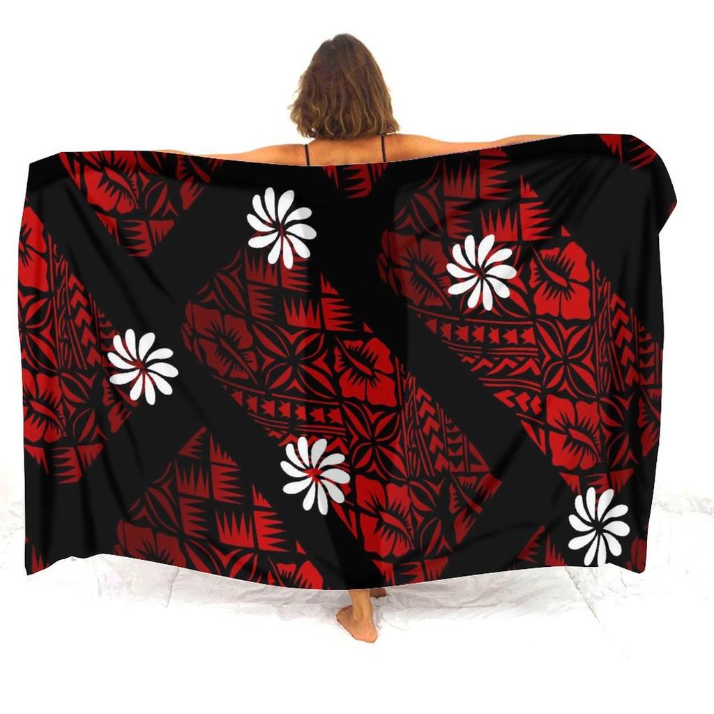 Resort Seaside Tourism Tribal Ethnic Style Women'S Sarong Polynesian Print Custom Seaside Beach Dress