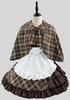 YZZYQQ Sexy and Cute Lolita Maid Anime Alice Short School Festival Brown with Size 5XL Dress, Dress, Women's Sleeves, Costume, Hat,