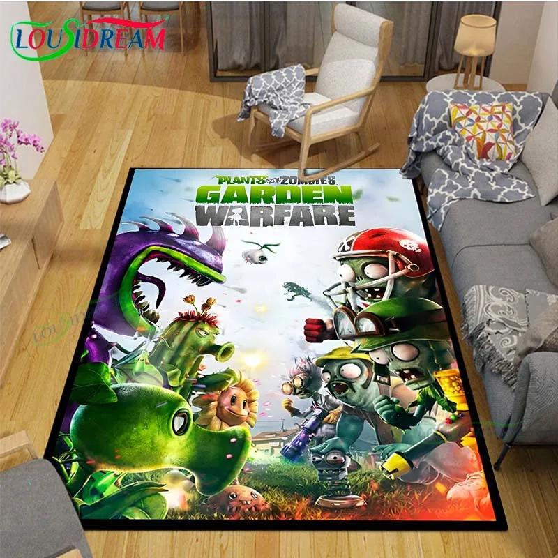 Hot Puzzle Games P-plant Vs Z-zombiee Carpet Outdoor Rug Area Rug Non-slip Carpet Bedroom Decor Carpet for Parent-child paradise